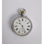 T WARBURTON & SON, BOLLINGTON, No41214, VICTORIAN SILVER OPEN FACED POCKET WATCH with keyless