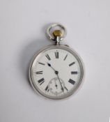 T WARBURTON & SON, BOLLINGTON, No41214, VICTORIAN SILVER OPEN FACED POCKET WATCH with keyless