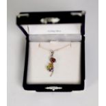 SWAROVSKI GOLD PLATED AND CRYSTAL SET SWAN PATTERN PENDANT on fine chain necklace, in associated