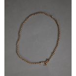 GOLD PLATED BELCHER CHAIN NECKLACE, hook fastening, 18 ½? (46.9cm) long