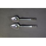 PAIR OF GEORG JENSEN PARALLEL PATTERN STERLING SILVER GRAPEFRUIT SPOONS, 5 ¾? (14.6cm) long, 2.