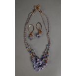 ANTICA MURRINA, VENEZIA, GOLD PLATED AND PALE BLUE VENETIAN GLASS BEAD TWO-STRAND NECKLACE and a