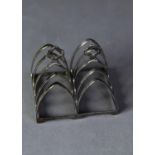 GEORGE VI PAIR OF SILVER SMALL FOUR DIVISION TOAST RACKS BY EDWARD VINER, each with arched divisions