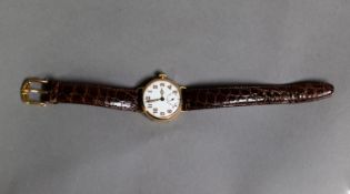 PRE-WAR 18ct GOLD CASED ZENITH GENT'S WRIST WATCH, the movement numbered 2314297, the dial with