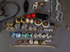 SELECTION OF COSTUME JEWELLERY including various BEAD NECKLACES, GOLD COLOUR METAL CHAINS etc