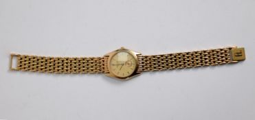 LADY'S VINTAGE 9ct GOLD CASE WRISTWATCH, with mechanical movement and rolled gold expanding bracelet