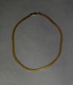 MODERN ITALIAN 14k GOLD FLATTENED LINK NECKLACE, 13.6 gms