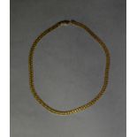 MODERN ITALIAN 14k GOLD FLATTENED LINK NECKLACE, 13.6 gms