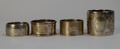 FOREIGN SILVER COLOURED METAL (830 standard) ENGRAVED BROAD NAPKIN RING, decorated with foliate