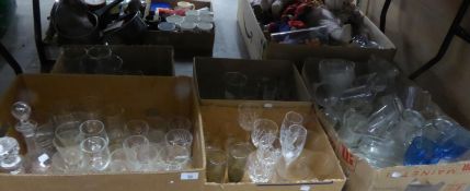 VERY LARGE QUANTITY OF CUT AND OTHER GLASSWARES VARIOUS INCLUDES; CUT BALL AND SHAFT DECANTER AND