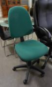 MODERN OFFICE HIGH BACK CHAIR IN GREEN FABRIC