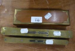 JAMES HOWARTH, SHEFFIELD, VINTAGE BRASS MOUNTED WOODEN SPIRIT LEVEL; ANOTHER BY E PRESTON & SONS,