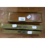 JAMES HOWARTH, SHEFFIELD, VINTAGE BRASS MOUNTED WOODEN SPIRIT LEVEL; ANOTHER BY E PRESTON & SONS,