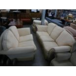 PARKER KNOLL 'DERWENT COLLECTION' LOUNGE SUITE OF FOUR PIECES, VIZ A 'CAVENDISH' THREE SEATER