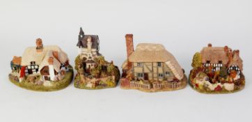 FOUR LILLIPUT LANE COMPOSITION MODELS OF HOUSES AND COTTAGES, including: SAXON COTTAGE, CRENDON