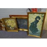 LARGE COLOUR PRINT AFTER J.J. TISSOT - ENTITLED 'TOO EARLY' AND TWO OTHER FRAMED COLOUR PRINTS