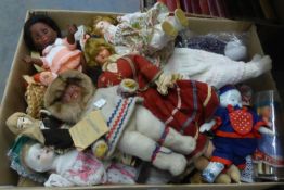 LARGE SELECTION OF COSTUME AND OTHER DOLLS INCLUDING; HUDSONS BAY - INUIT DOLL, MADEIRA LARGE FABRIC