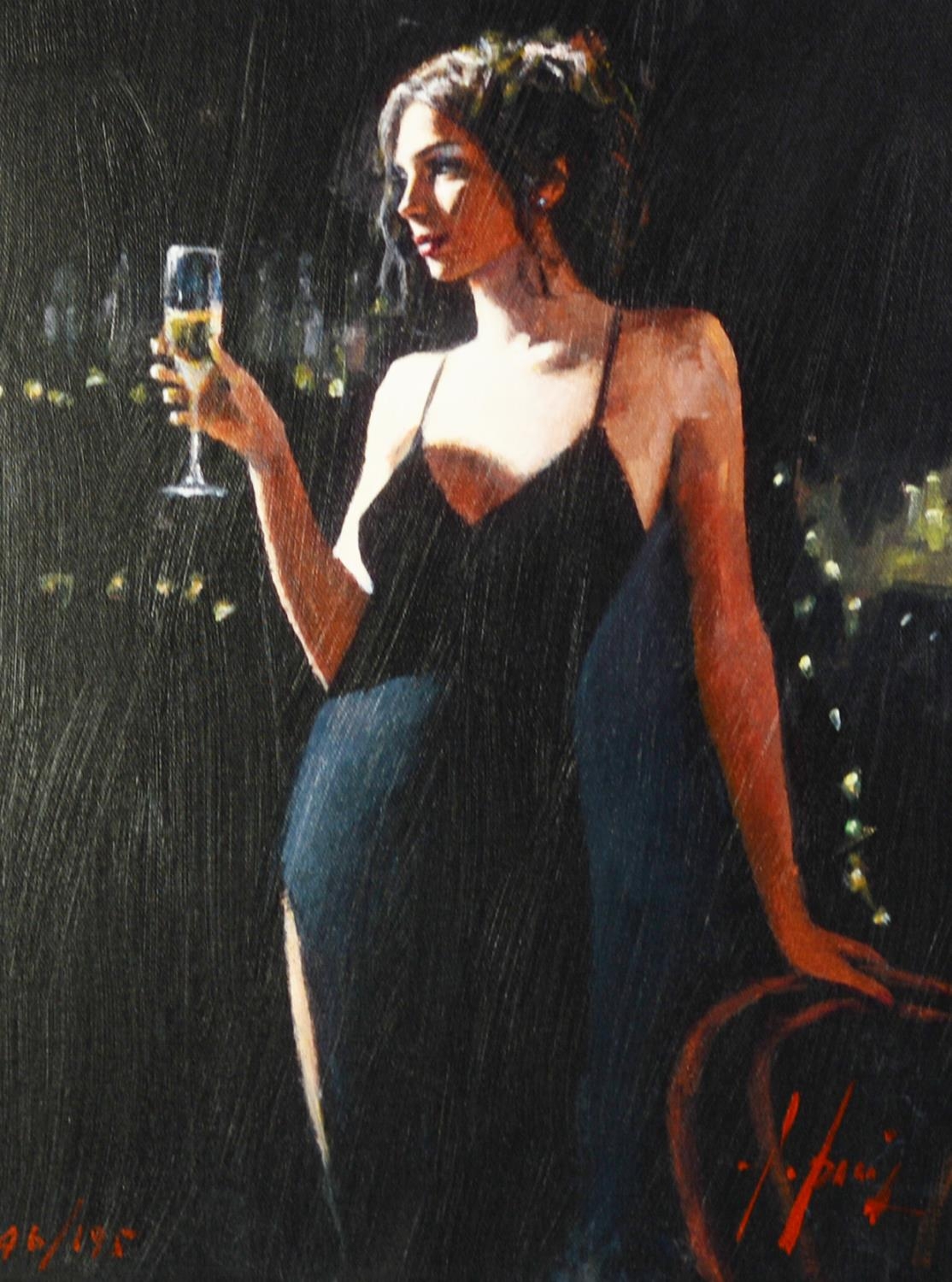 FABIAN PEREZ (b.1967) ARTIST SIGNED LIMITED EDITION COLOUR PRINT ?Tiffany with Champagne? (46/195)