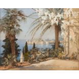 JOHANNE SIETZ (1887-1967) GOUACHE DRAWING The Coast at ?Dubrovnik? Signed, titled and indistinctly