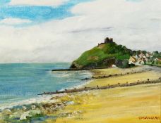 G W DOUGLAS (TWENTIETH CENTURY) OIL ON BOARD ?Criccieth-N. Wales? Signed, titled to label verso 9? x