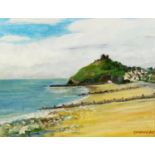 G W DOUGLAS (TWENTIETH CENTURY) OIL ON BOARD ?Criccieth-N. Wales? Signed, titled to label verso 9? x