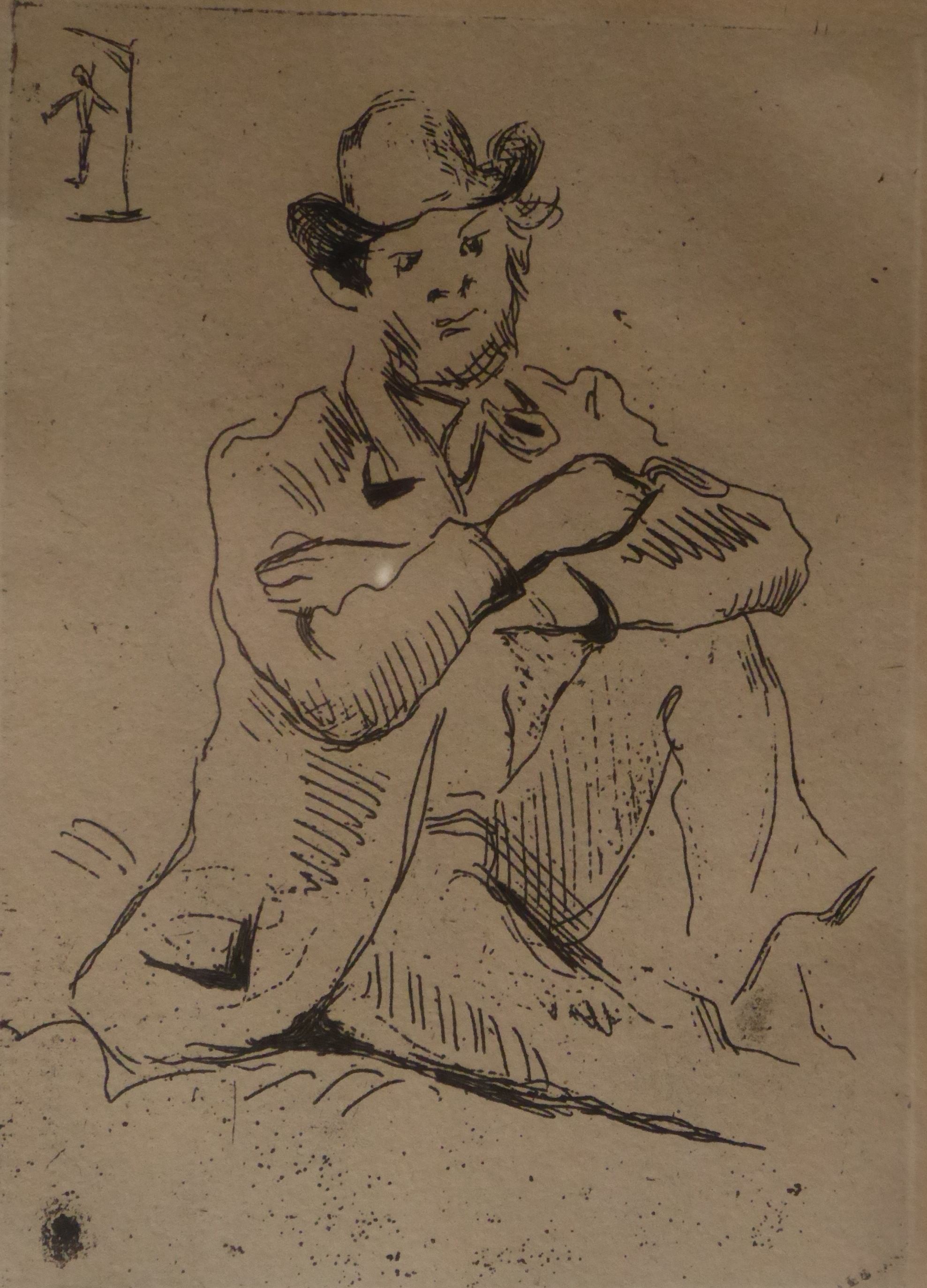 AFTER PAUL CEZANNE (1839-1906) ETCHING 'Portrait de Guillaumin' Unsigned The impression 6" x 4 ½" (
