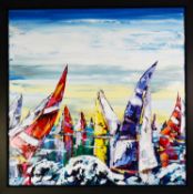 MAYA EVENTOV (b.1965) IMPASTO OIL ON CANVAS ?Bright Sails VI? Unsigned, titled and attributed to