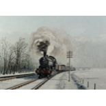 PETER PEMRICK (TWENTIETH CENTURY) OIL ON BOARD ?Steam in January? Signed and dated 1972, titled to