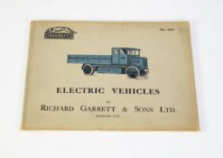 Richard Garrett & Sons Ltd, Electric Vehicles, Trade Catalogue no. 604, n.d. circa 1930s, 80 pp.