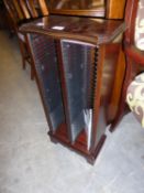 GEORGIAN STYLE DARK MAHOGANY TWO DIVISION CD RACK, 1?2? WIDE, 2?6? HIGH