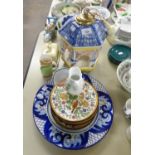 A LARGE SELECTION OF DOMESTIC AND DECORATIVE POTTERY AND CHINA TO INCLUDE; TWO LATE VICTORIAN MILK
