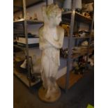 A CAST AGGREGATE LIFE-SIZE FIGURE OF VENUS BATHING, ON CIRCULAR BASE, 5?3? HIGH