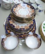 ROYAL ALBERT CHINA EARLY 20TH CENTURY IMARI STYLE PART TEA SERVICE, 19 PIECES