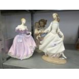 MODERN LLADRO PORCELAIN MODEL of a young lady with infant, ANOTHER of a young lady losing her