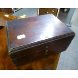 ANTIQUE MAHOGANY WORK BOX, 9 ¼? (23.4cm) WIDE