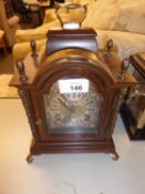 WARMINK, GERMAN MAHOGANY SMALL GEORGIAN STYLE BRACKET CLOCK WITH 8 DAYS STRIKING MOVEMENT, THE