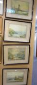 AFTER R SOUTHY, SET OF FOUR COLOUR PRINT REPRODUCTIONS, ?TEIGNMOUTH HARBOUR?, ETC., 10? X 14?