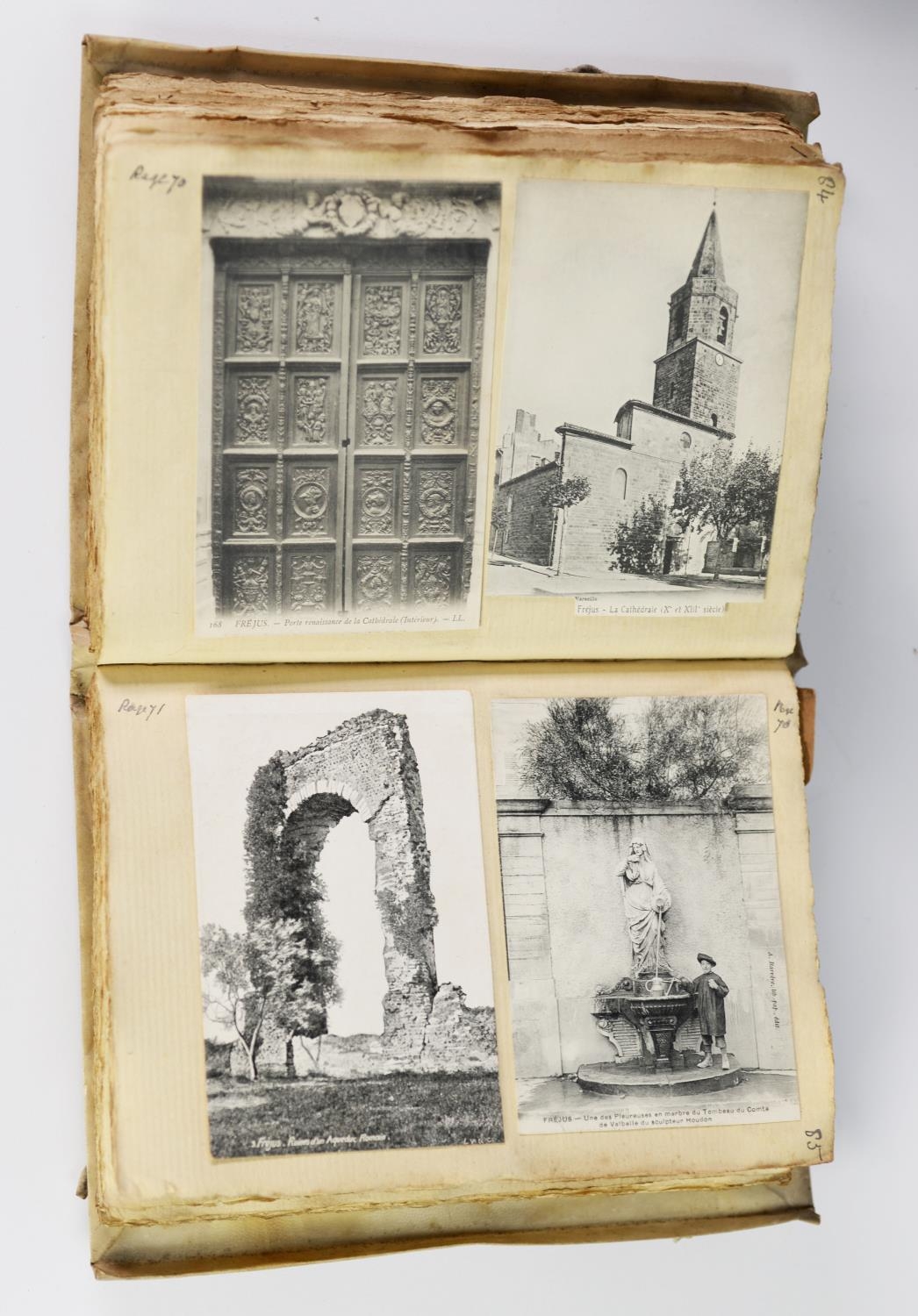 LADY'S VELLUM COVERED JOURNAL OF TRAVELS ABROAD ILLUSTRATED WITH POSTCARDS stuck in and dated on the - Image 3 of 6