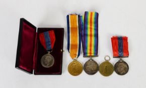 GEORGE V 1914 - 18 WAR MEDAL AND GILT VICTORY MEDAL, awarded to 44243 GNR T Wood R.A. and 1914 -