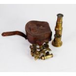 STANLEY G.T. TURNER, LONDON, SMALL SEXTANT, in leather case, together with a STUDENT?S BRASS