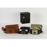 OLYMPUS PEN EE3 COMPACT ROLL FILM CAMERA wiht 1:35 f = 28mm D Zuiko lens, together with a KODAK