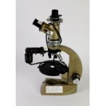 VICKERS M72c SERIES MONOCULAR POLARIZING MICROSCOPE, with two objective lenses fitted, 17 1/4" (43.