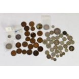 VICTORIA SILVER CROWN, 1889 (F) together with a SELECTION OF VICTORIAN & GEORGE V SILVER COINAGE,