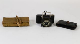 HOUGHTON - ENSIGN MIDGET MODEL 22 FOLDING STRUT BELLOWS CAMERA, circa 1935, (fair condition) with