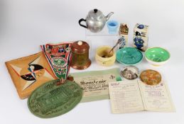 SELECTION OF ITEMS RELATING TO THE FESITVAL OF BRITAIN 1951, to include a gilt metal circular powder