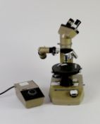 VICKERS M72 SERIES BINOCULAR POLARIZING MICROSCOPE, with four objective lenses fitted, 16 1/4" (41.