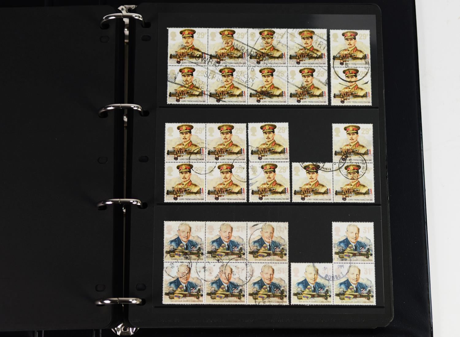 G.B. A BLUE HAGNER BINDER CONTAINING COMMEMORATIVES, all used, mainly blocks