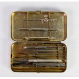 DOWN BROTHERS, LONDON, SMALL TIN OF MEDICAL INSTRUMENTS, with removable holder/ stand, mainly