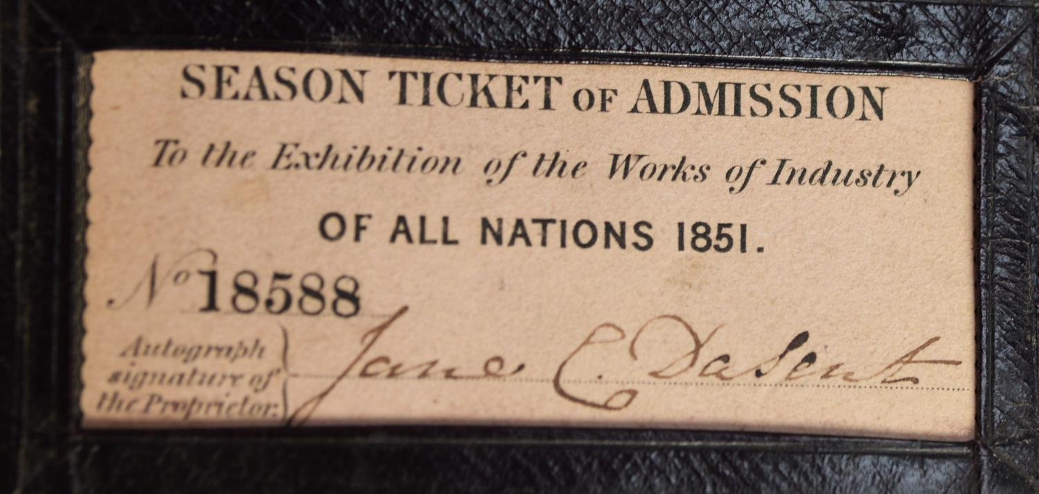 FOUR SEASON TICKETS OF ADMISSION - THE EXHIBITION OF THE WORLDS OF INDUSTRY OF ALL NATIONS 1851, - Image 3 of 4