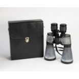 PAIR OF UNBRANDED POST-WAR HIGH MAGNIFICATION BINOCULARS with impact resistant black composition